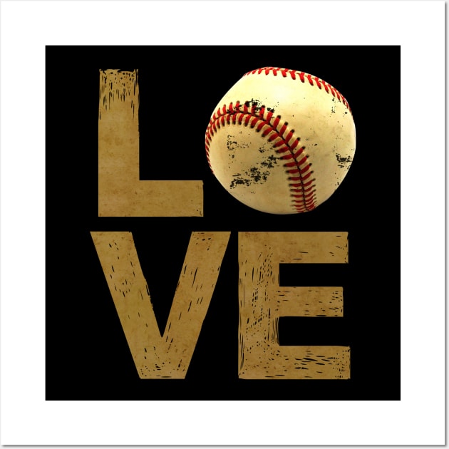 'Distressed Love Baseball' Cool Balls Gift Wall Art by ourwackyhome